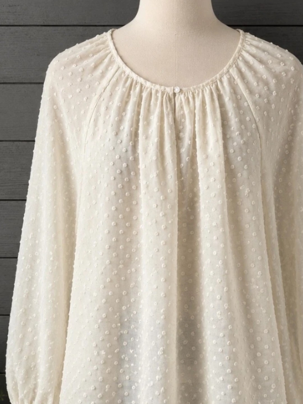 J. Crew Cream Swiss Dot Blouse
